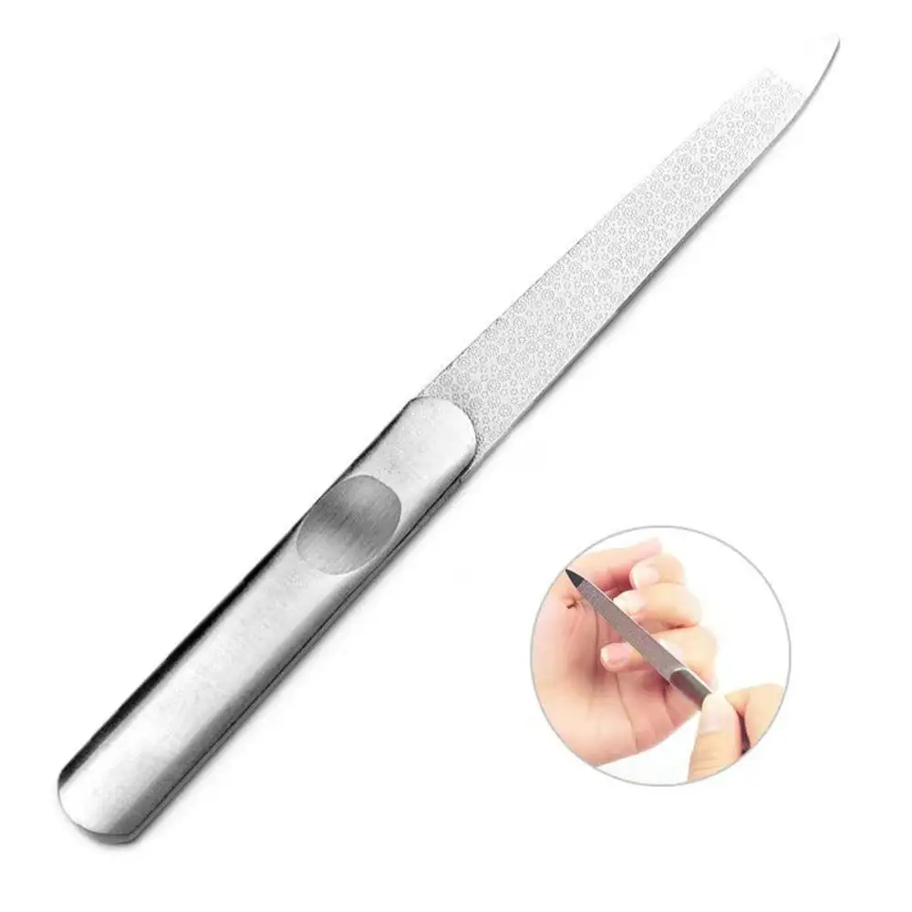 

1pcs Stainles Steel Metal Nail File Professional Exfoliating Two Sizes Nail Sanding Grinding Polishing Nail Manicure Care Tools