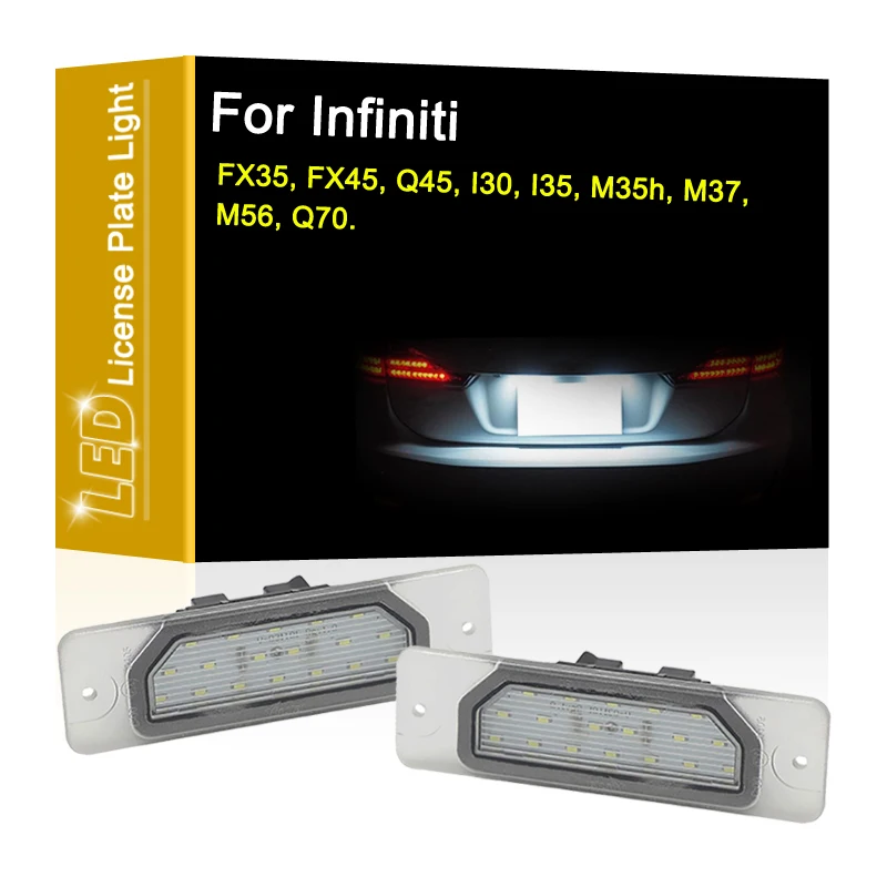 

12V LED Number Plate Lamp For Infiniti FX35 FX45 Q45 I30 I35 M35h M37 M56 Q70 White License Plate Light Assembly