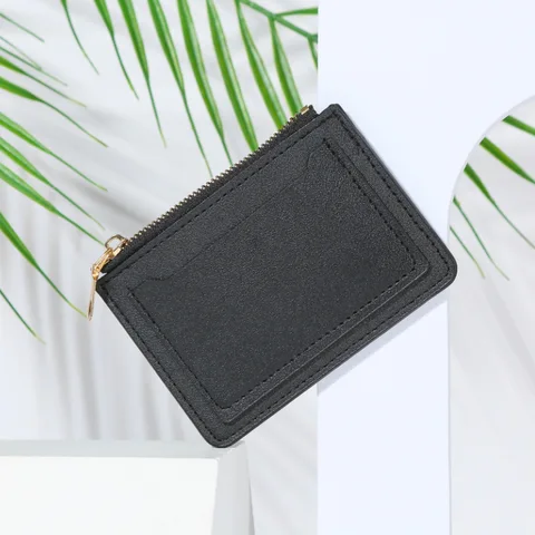 1PC ultra-cienkie kobiety mężczyźni kredytowe karty identyfikacyjne PU skórzane zamek błyskawiczny Moda Mała portfel Money Case Moneta Torebka Organizator