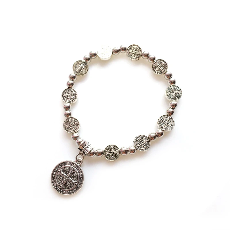 Винтажные металлические эластичные браслеты с подвеской в виде креста Святой