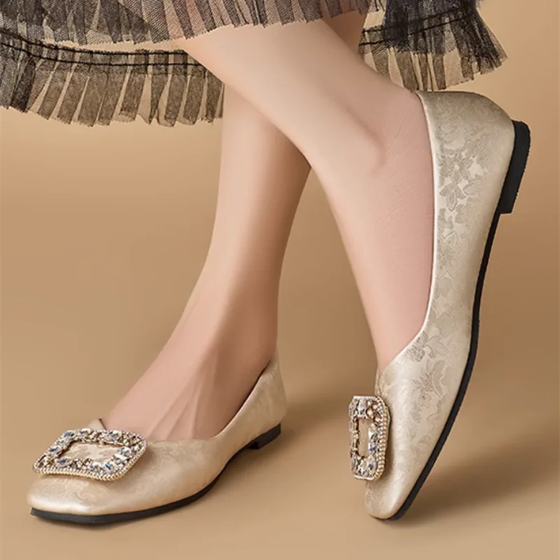 Женские винтажные туфли на плоской подошве в британском стиле V-образные из