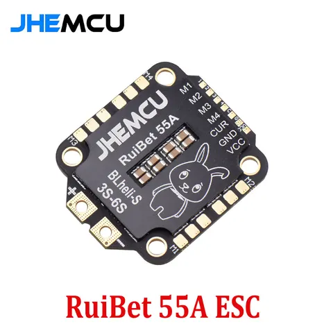 JHEMCU RuiBet 45A/55A ESC BLHELI_S Dshot600 4 в 1 бесщеточный ESC 3-6S 30.5X30.5 M4 для радиоуправляемого FPV Фристайл Контроллер полета дрона