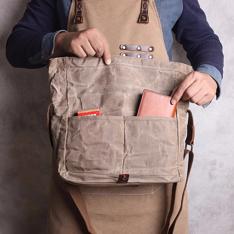 Original Handmade Men Messenger Bags High Quality Canvas Crazy Horse Leather Travel Crossbody Bags for Male Tote Shoulder Bags