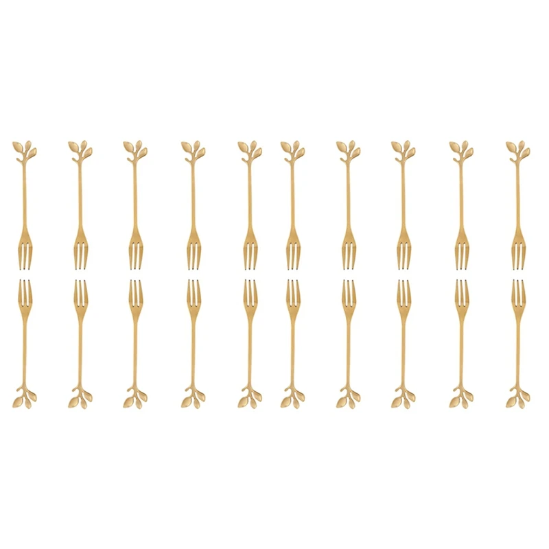 

Новинка, набор вилок для фруктов из нержавеющей стали, украшение для дегустации десертов, аксессуар для свадебной вечеринки, золотистый, 20 ш...
