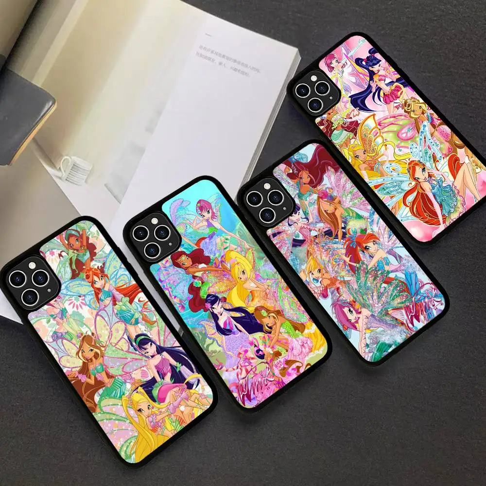 Фото Стильный и милый чехол Winx Club для iPhone 17 Air 16 15 14 13 12 11 Pro Max, противоударный, из TPU+PC, с защитой задней панели №1