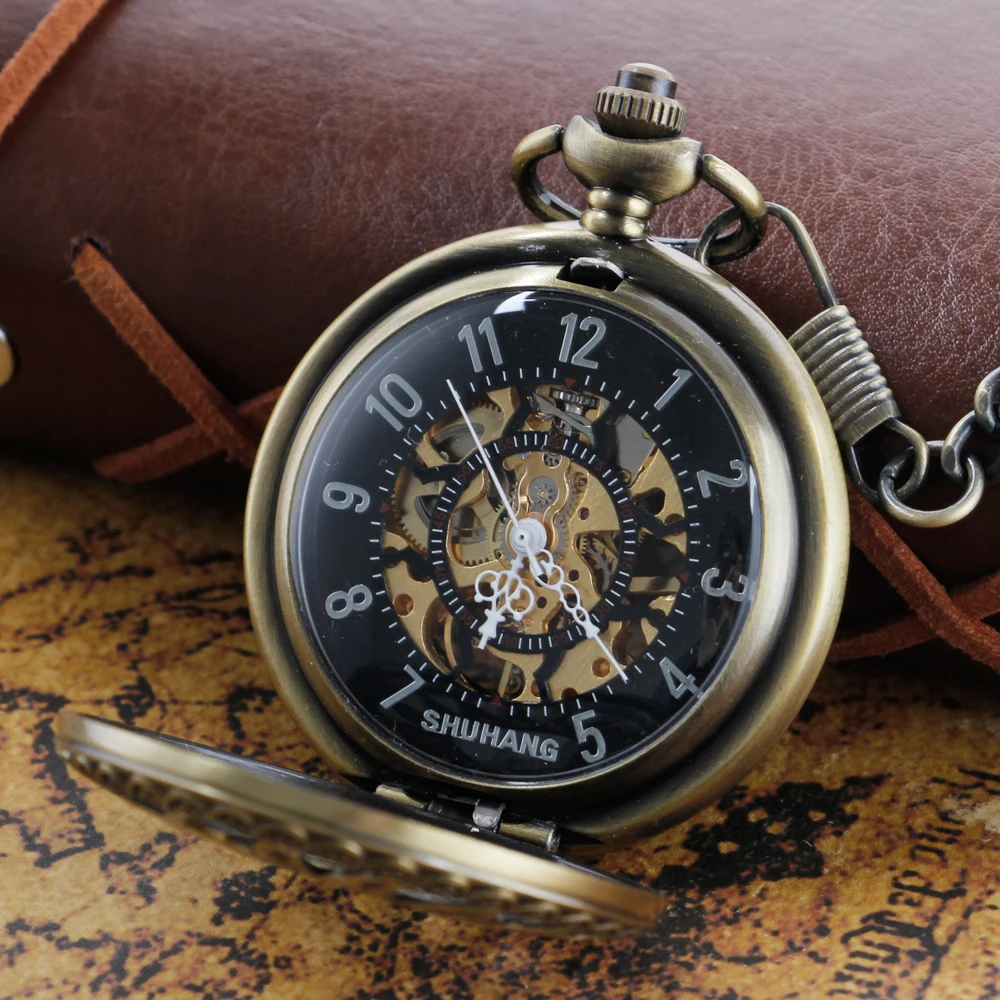 Antique Sun Disc Shape Hollow Steampunk Mechanical Pocket Watch Retro Gentleman Analog Signal Clock Lady Jewelry Gift