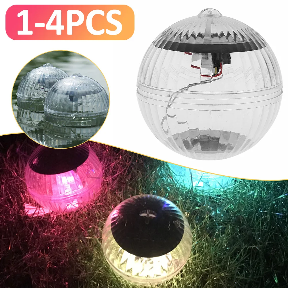

1-4 шт., на солнечной энергии, водный поплавок, магический шар, светодиодный светильник, плавательный бассейн, водонепроницаемый, плавающий, Ночной светильник, для украшения сада, пруда