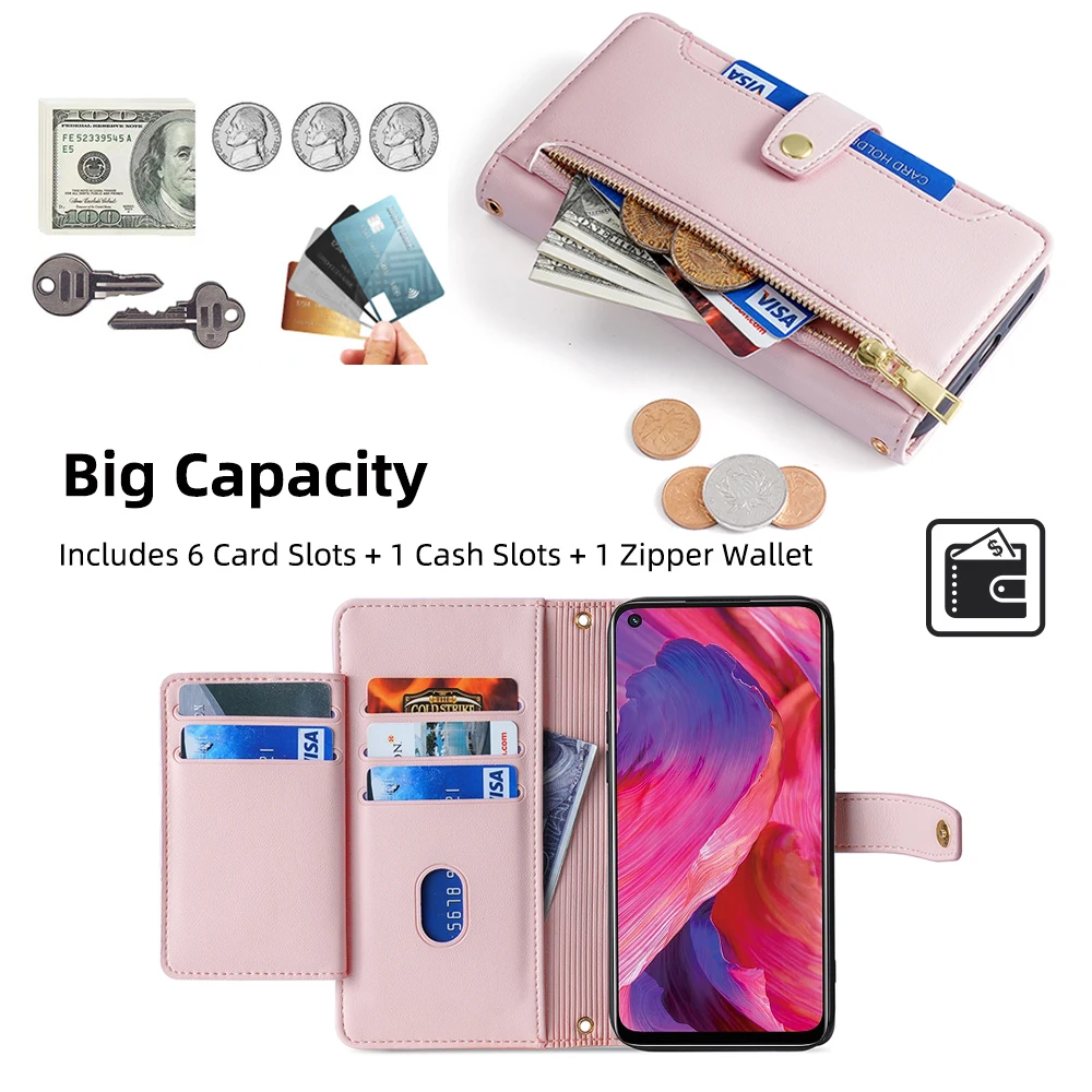 Кожаный флип-чехол для Realme C65 C53 C51 C67 C55 C30S C33 C30 C31 C35 V20 V23