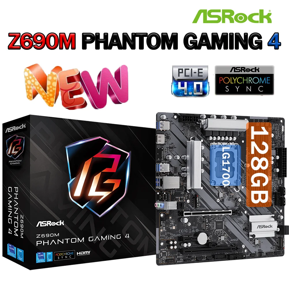 ASRock Z690M Phantom Gaming 4 Original Desktop Intel Z690 DD
