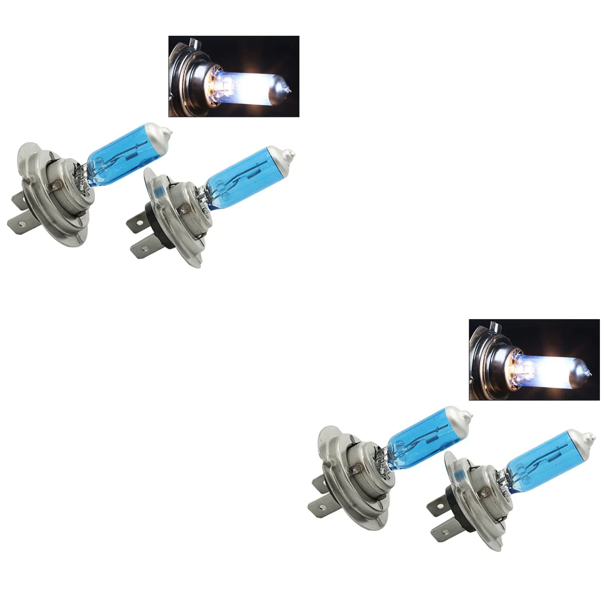 

4 pcs Automotive Headlight Bulbs H7 100W 12V 6000K Car Xenon Gas Halogen Headlight White Light Lamp Bulbs