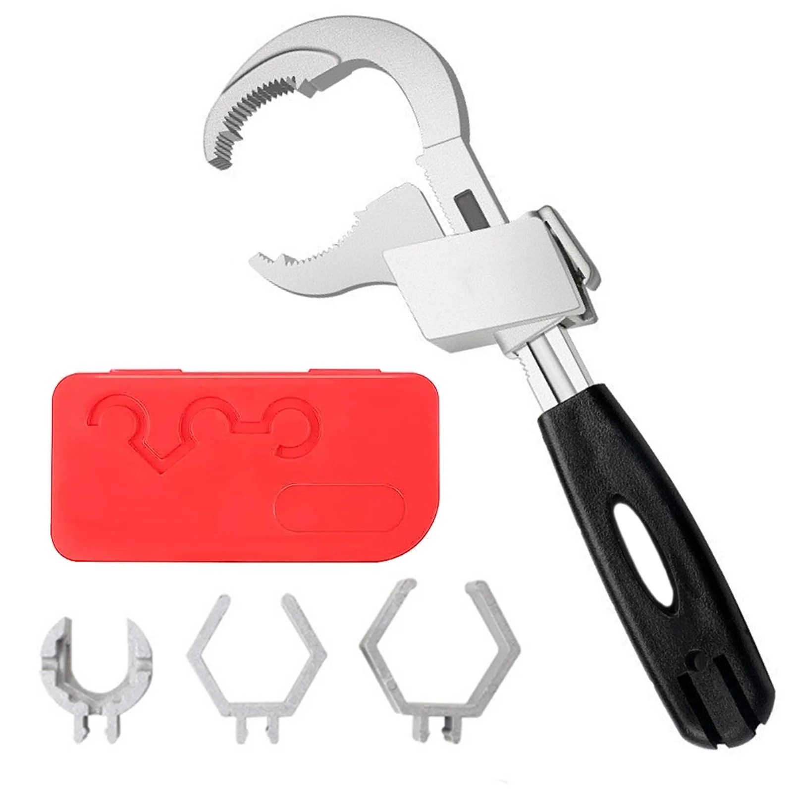 

4 In 1 Storage Case Tight Space Universal For Sink Adjustable Opening Faucet Wrench Shower Head Portable Double Ended Kitchen