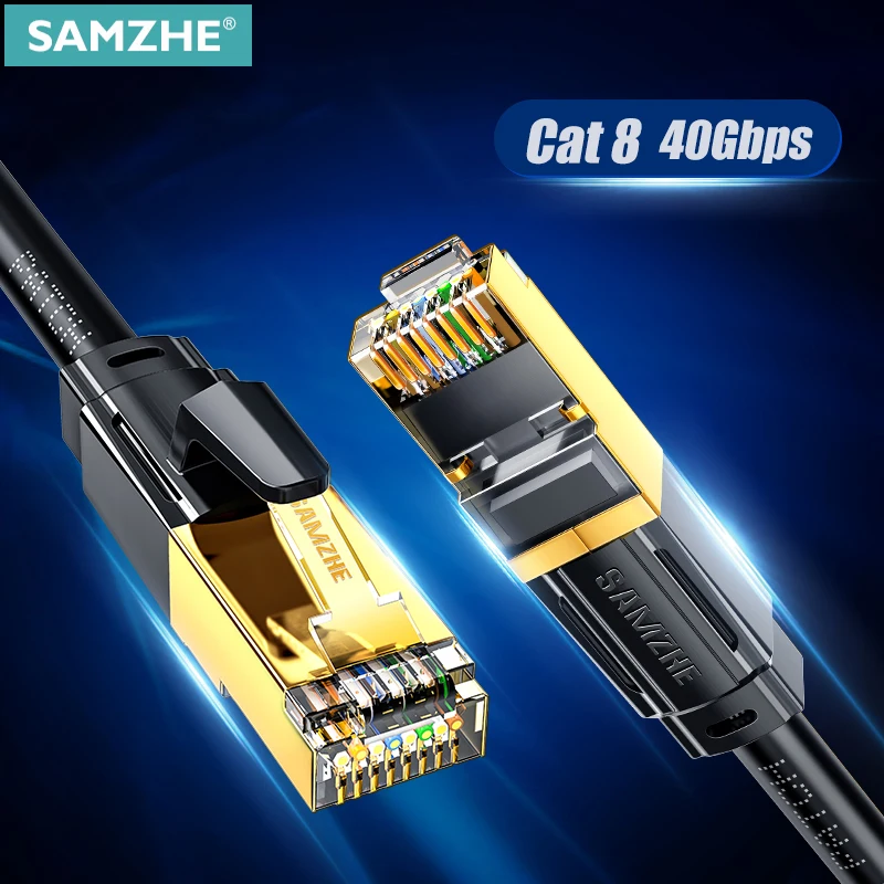 

6883 NO.2Samzhe Cat8 Sftp Ethernet патч-кабель Kat 8 Utp Lan-кабель 10 Гбит/с, 25 Гбит/с, 40 Гбит/с для компьютера RJ45, Netwerken