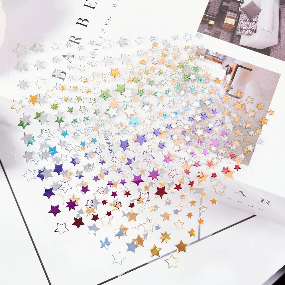 

Nail Stickers 3D Nail Slider Stars Stickers Glitter Shiny Decoration Decal DIY Transfer Adhesive Colorful Nail Art Tips Manicure