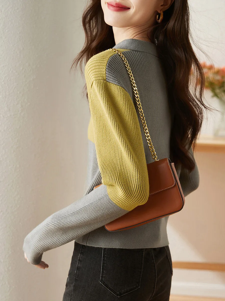 Новый Классический контрастный Топ для осени 2024-модный и универсальный высокий