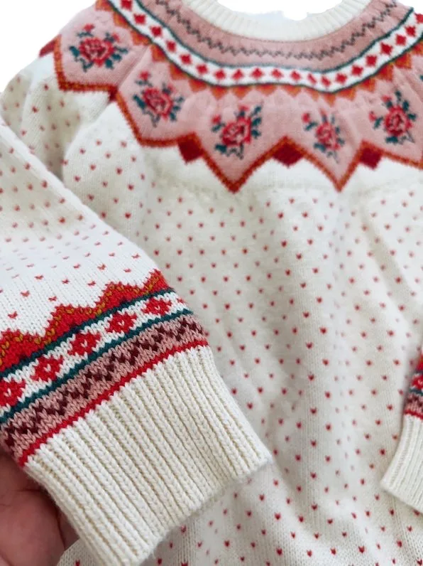 Детские свитера новинка 2023 зимний брендовый милый вязаный кардиган с вышивкой