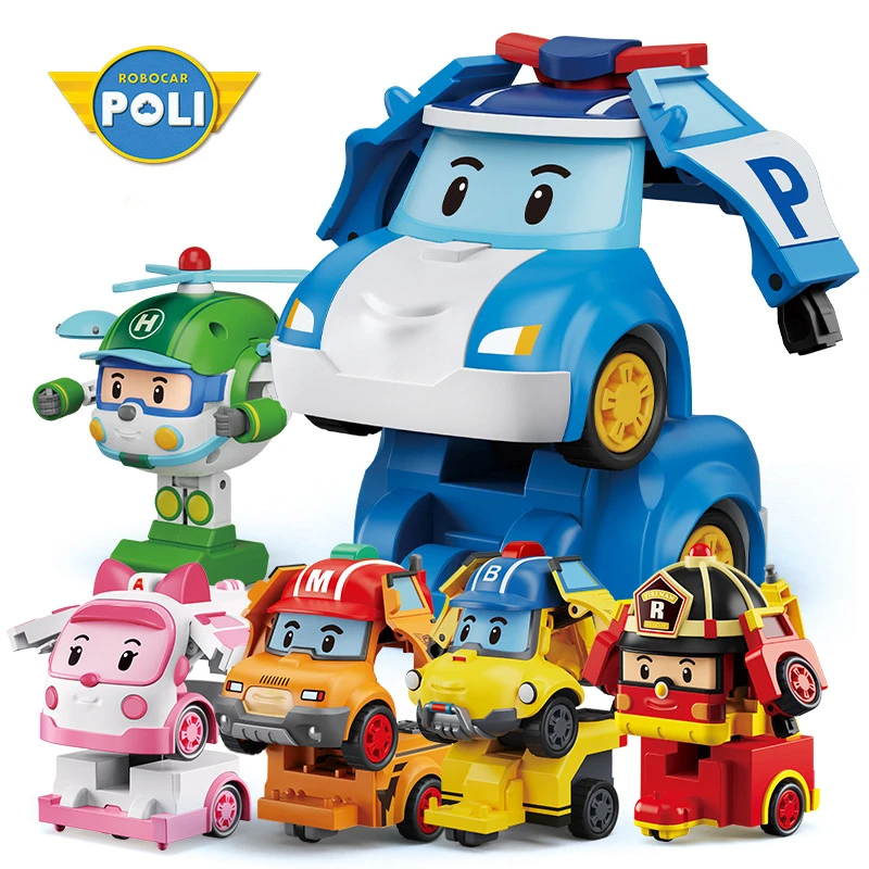 Cartoon Anime Action Figures Robocar Poli Ambe Roy Helly Transformation Robot Car Assembly Puzzle Toys for Kids Birthday Gifts |