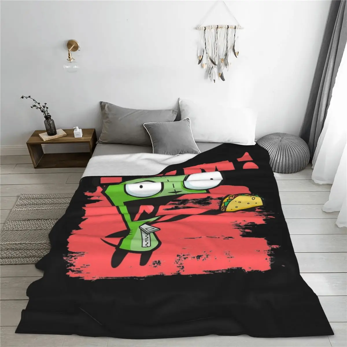Одеяло Invader Zim из кораллового флиса плюшевое весенне-осеннее одеяло для девочек