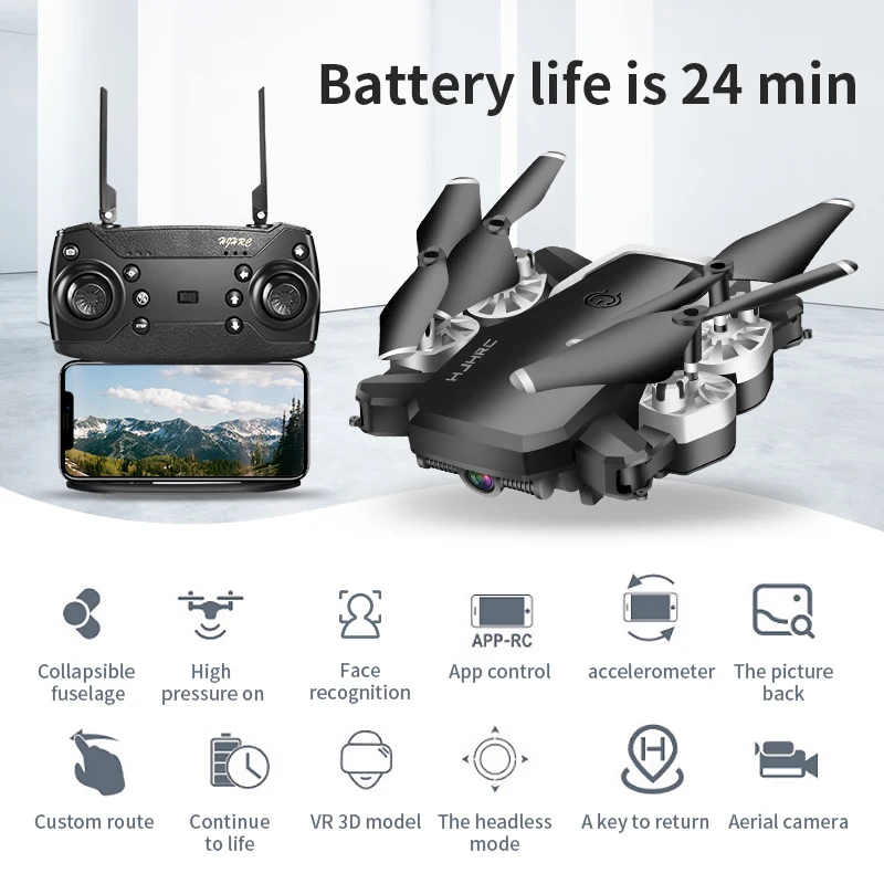 

New HJ28 Drone Long Flight Time 4K Wide Angle Camera WiFi Fpv Dron Quadcopter Height Keep Drones With Best Gift For Children