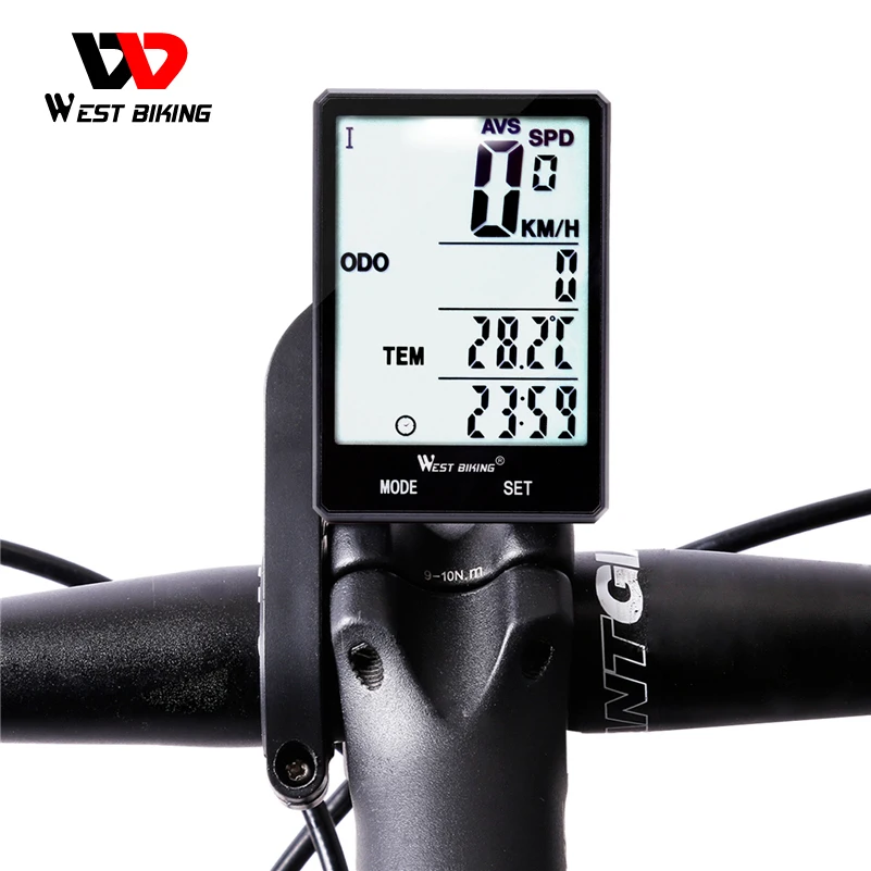 

WEST BIKING Wireless Bicycle Computer Backlight Waterproof Cycling Speedometer Mechanical Magnet Speed Sensor Bike Odometer
