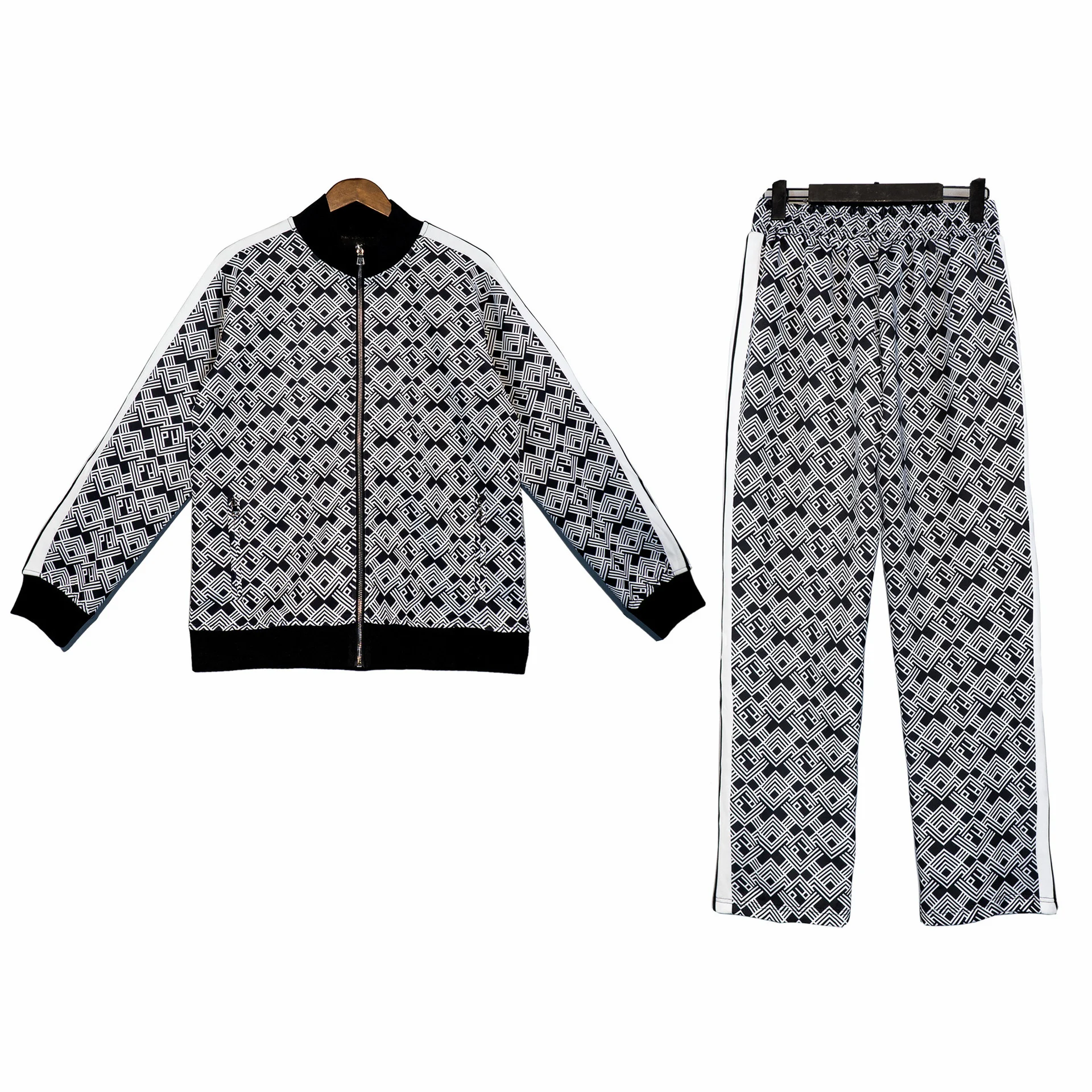 

2023 NEW Fashion Spring and autumn Angel prismatic check loose pants casual Coat Black Star casual long sleeve suit men