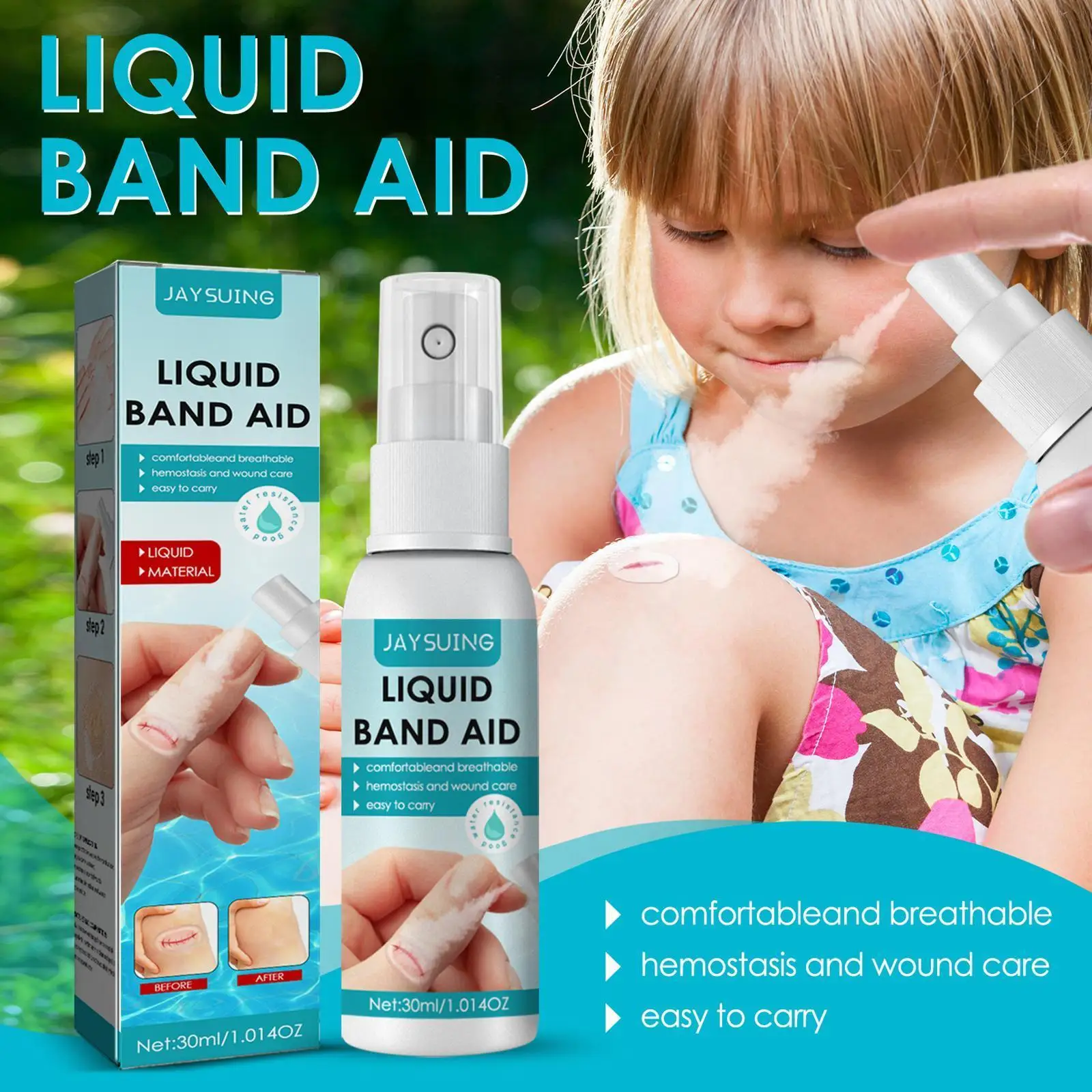 

30ml Liquid Bandage Sprayer Breathable Waterproof Wound Waterproof Healing Sprayer Liquid Bandage Spray Sprayer Liquid Y4J9