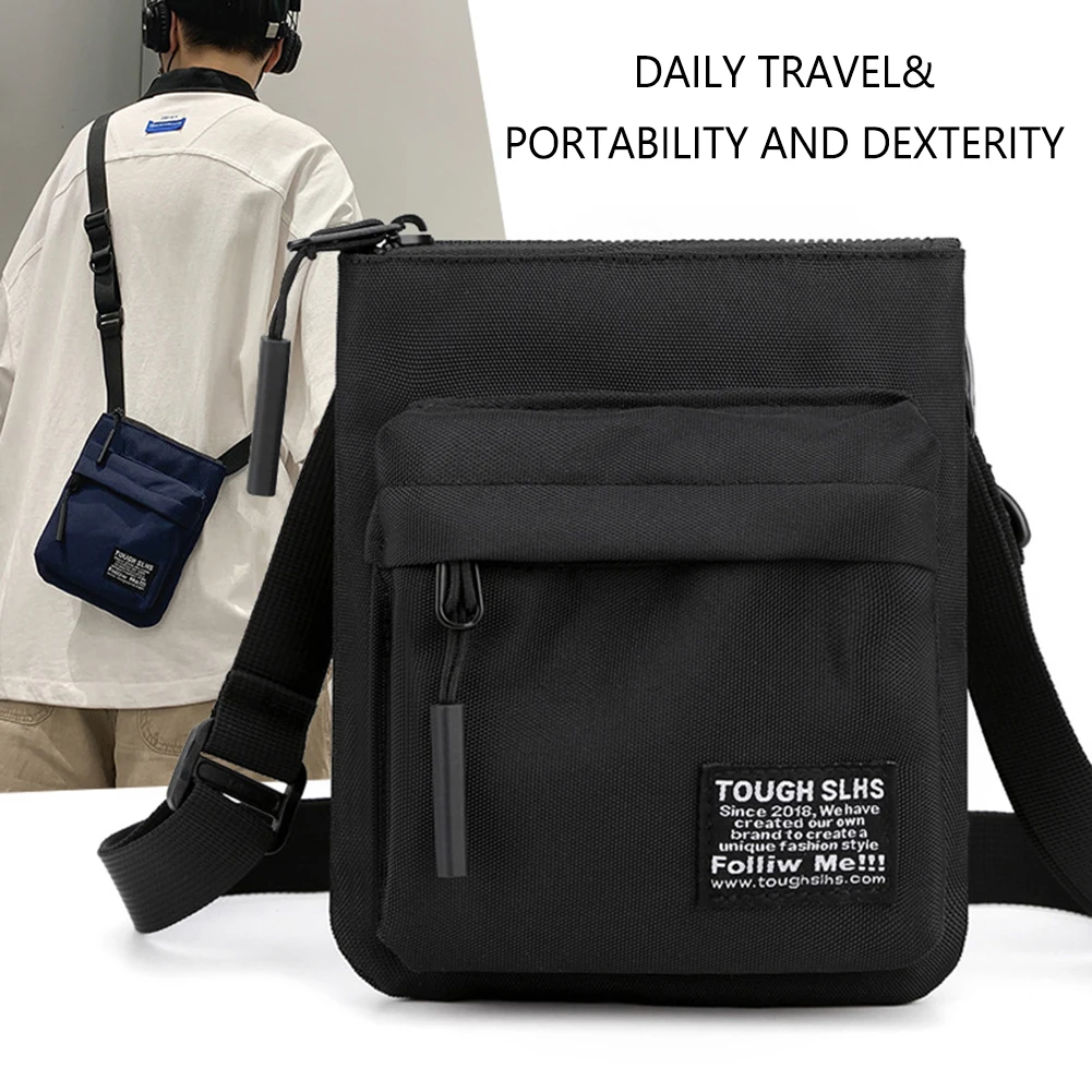 

Нейлоновая мужская сумка через плечо, вместительные дышащие прочные устойчивые к царапинам сумки через плечо с молнией для покупок и путешествий