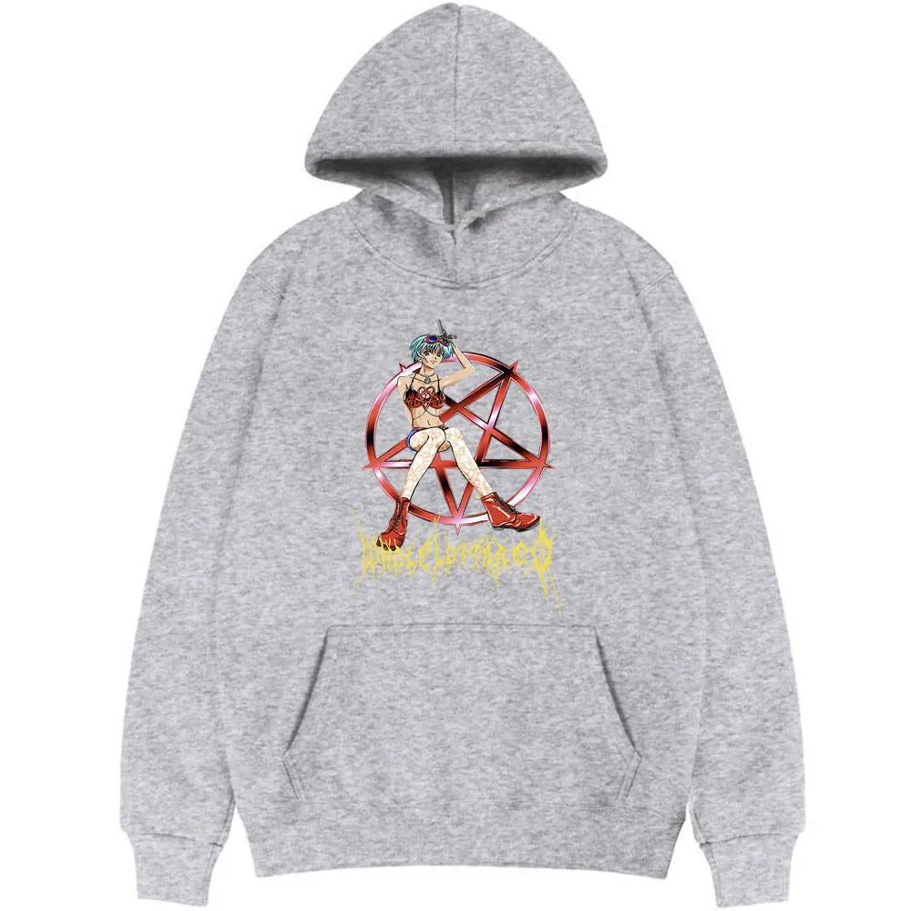 Толстовка Playboi Carti WLR в стиле аниме красная с капюшоном топы мужские милые