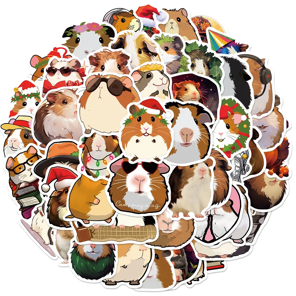 

10/50Pcs Personalized Decoration Cartoon Guinea Pig Graffiti Sticker Guitar Notebook Luggage DIY Waterproof Wholesale Kids Gifts