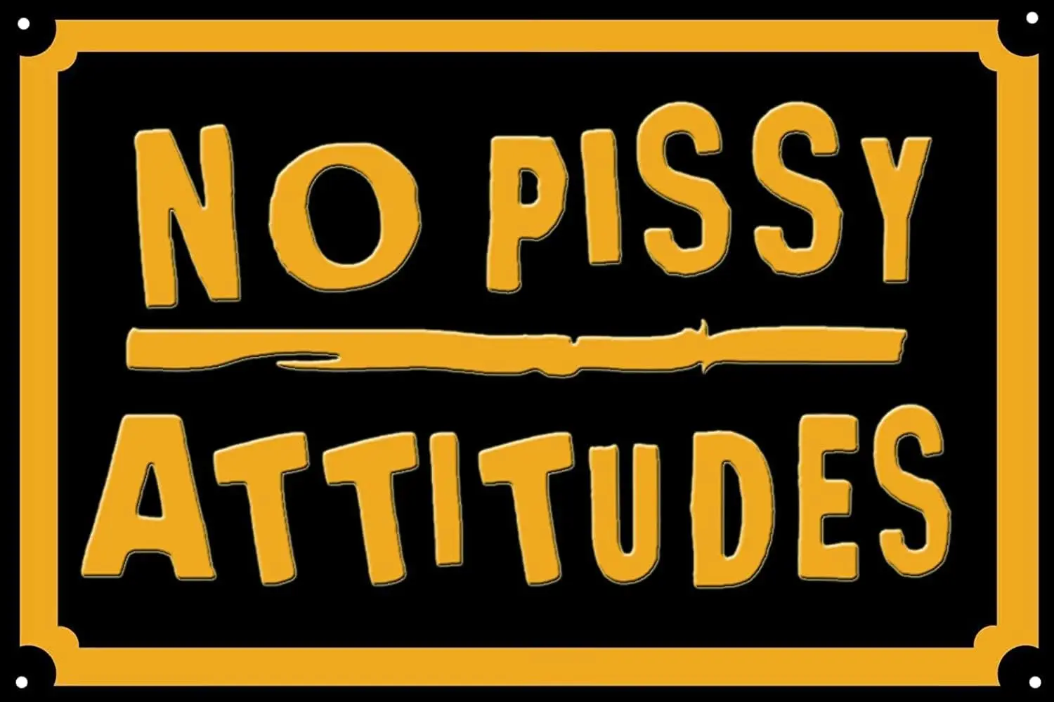 No Pssy tttude Metl Tn Sgn Wll Decor Home Mn Cve Broom Resturnts Ktchen 812 nch Cretve Sgns ntque Funny