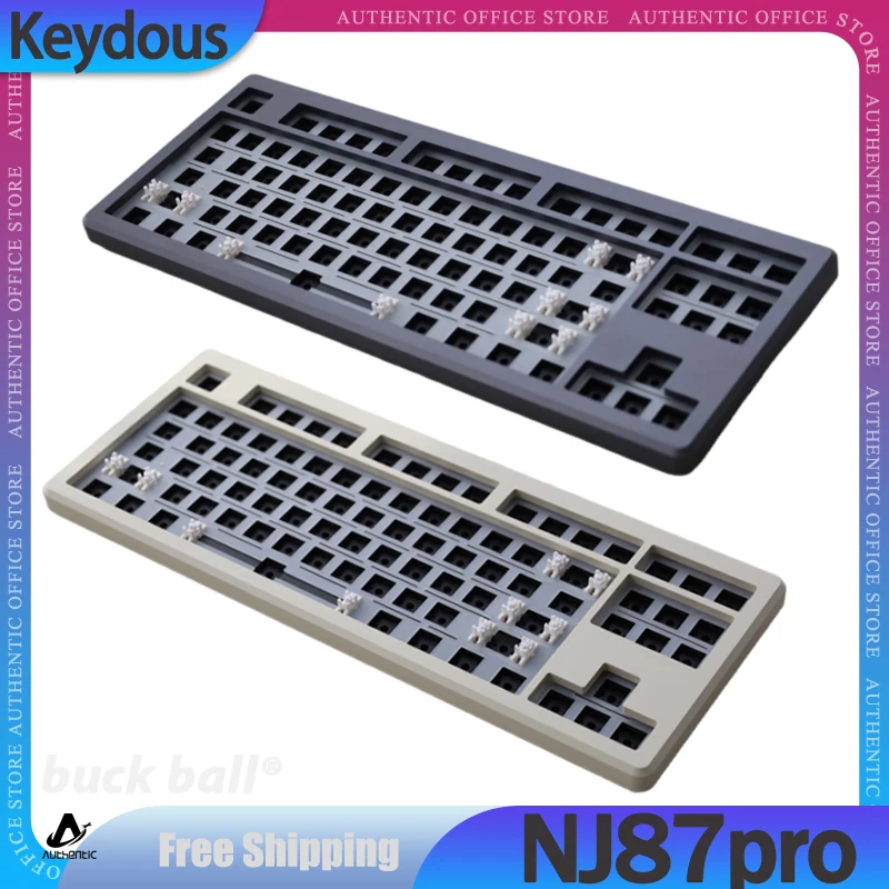 Клавиатура Keydous NJ87pro игровая механическая 3 режима 2 4 ГГц Bluetooth комплект