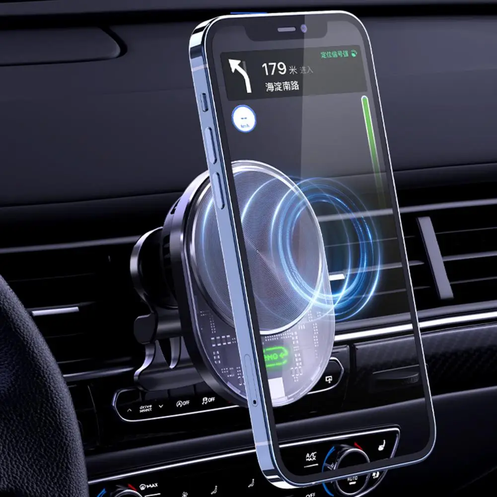 

Cellphone Charger Compact 15w Fast Charging Wireless Car Mount Charger Magnetic Phone Holder for Auto Air Vent Efficient Car