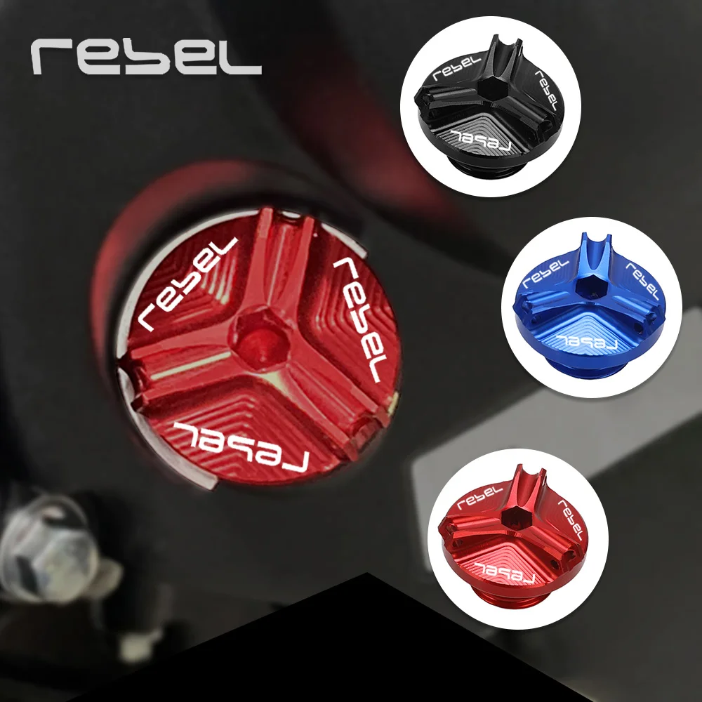 

For Honda REBEL CMX 300 500 2017 2018 2019 REBEL500 CMX300 Motorcycle Accessories Aluminum Oil Filler Cap Plug cover REBEL LOGO