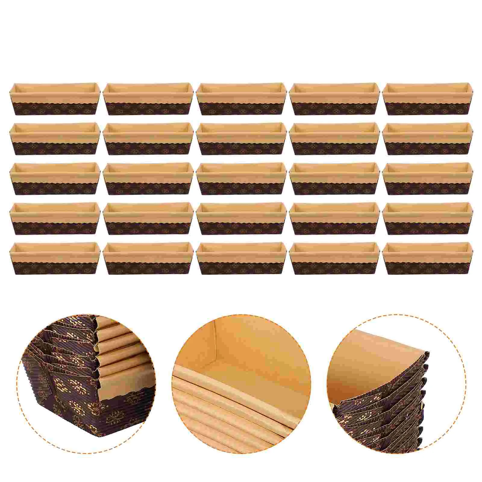 

25 Pcs Bread Tray Non-stick Cake Plates French Bread Loaf Mold Practical Cake Unique Paper Pan