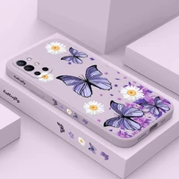 purple butterflies phone case for oneplus 9r 9rt 9 8t 8 7 7t pro 5g liquid silicone cover