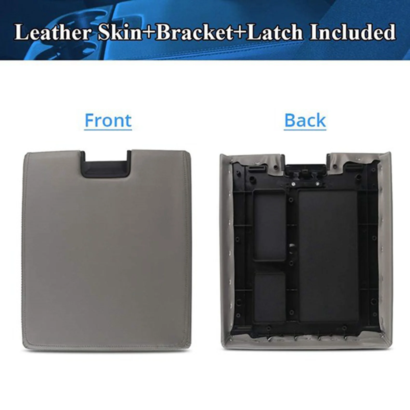 

Center Console Lid Kit with Latch Lock Armrest Latch Lid for Chevy GMC 07-13 20864151 20864154 20864153 Grey