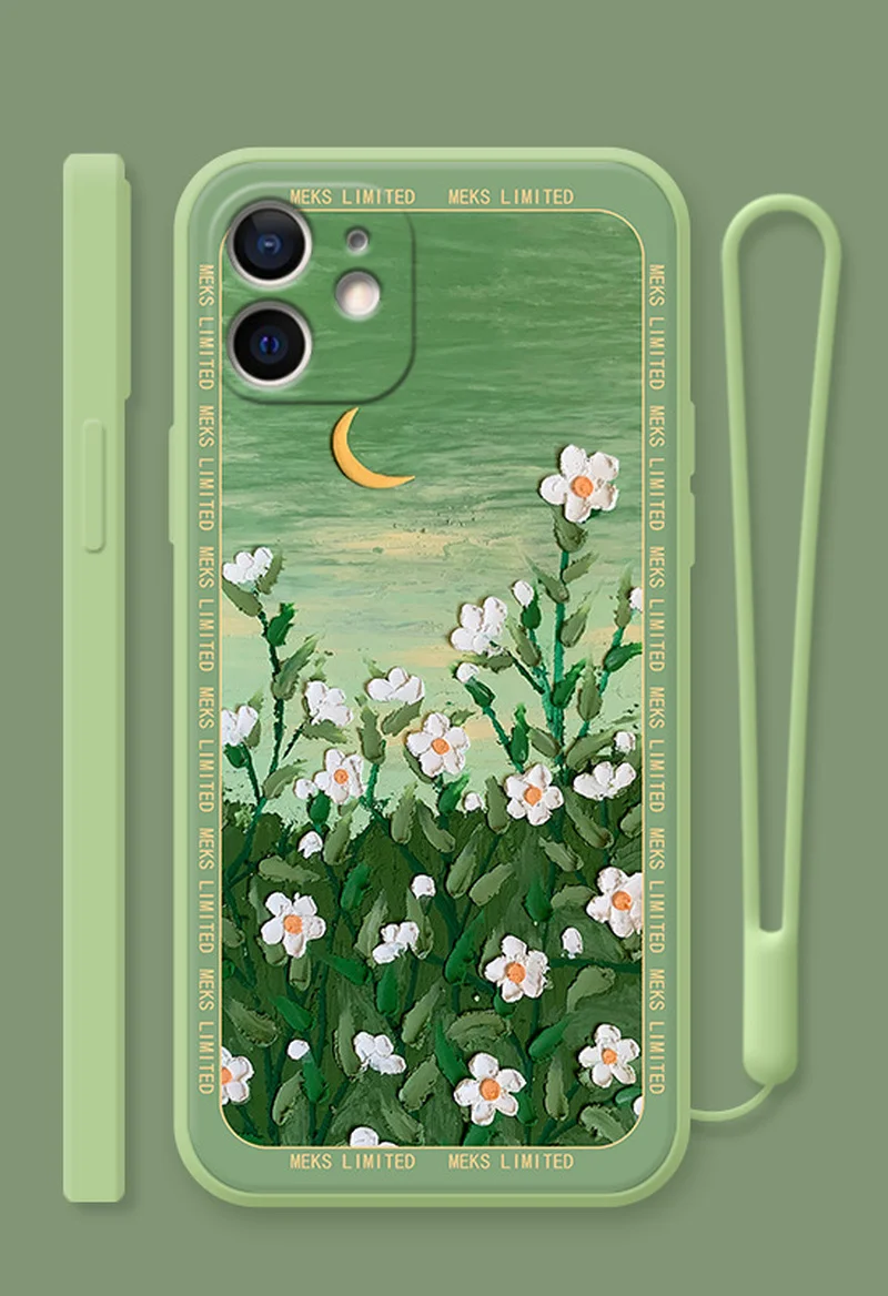 

Original Oil Painting Rose Design Flower Phone Case for IPhone 13 12 11 Pro Max Mini X XS XR SE 7 8 Plus Protector Soft Cover