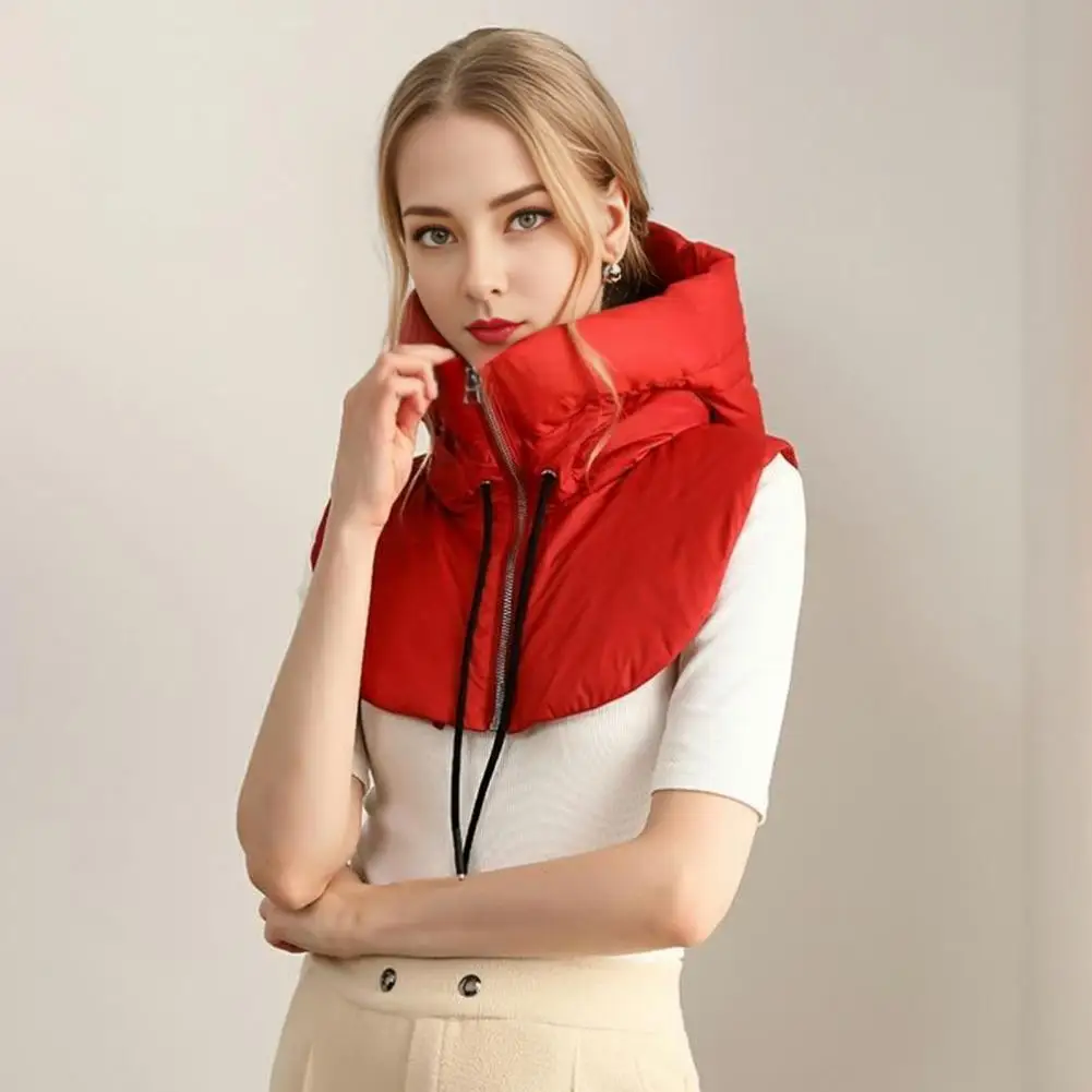 Поддельный воротник капюшон шнурок молния пуховик накладной однотонный пуховый