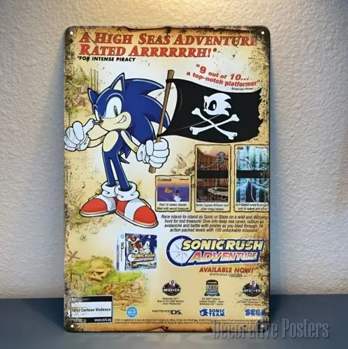

Металлический плакат Sonic Retro 20x30 см