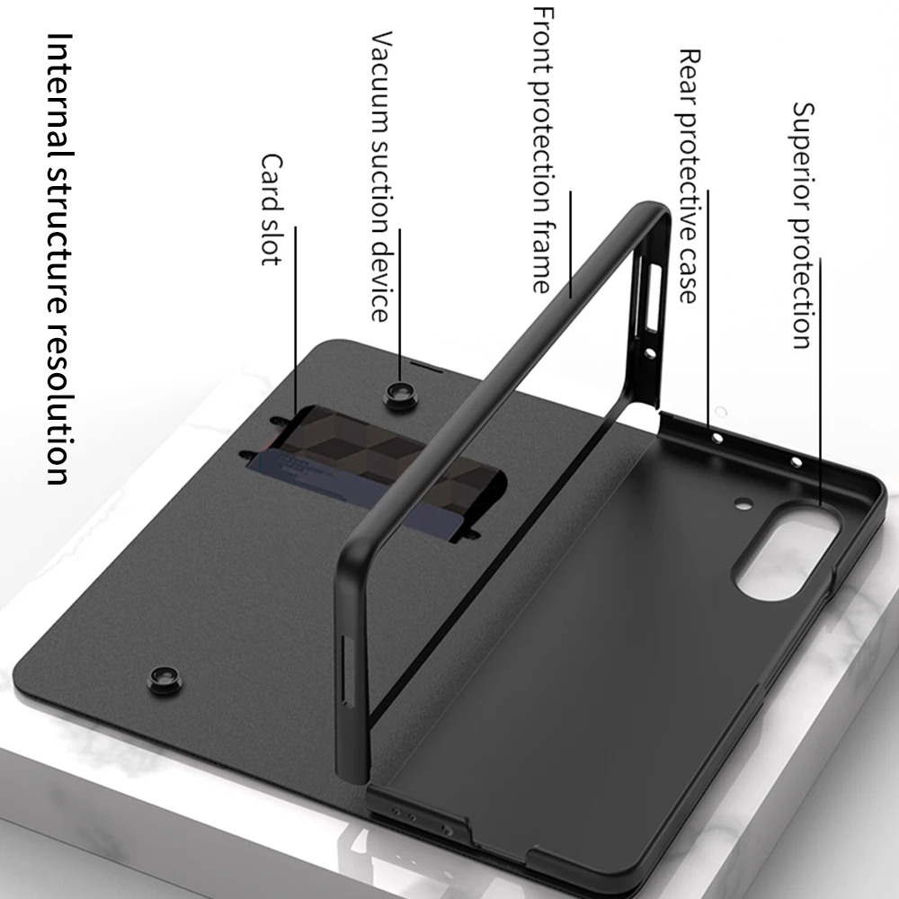 For Samsung Galaxy Z Fold 5 Fold 4 3 Case Ultra-thin Magnetic Hinge Kickstand Shockproof Protection Pen Holder Case For Fold3 4