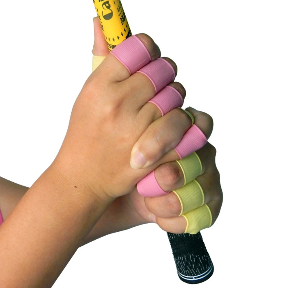 

8pcs/set Men Outdoor Support Protector Grip Elastic Finger Sleeve Silicone Guard Toe Soft Anti-slip Golf Random Color