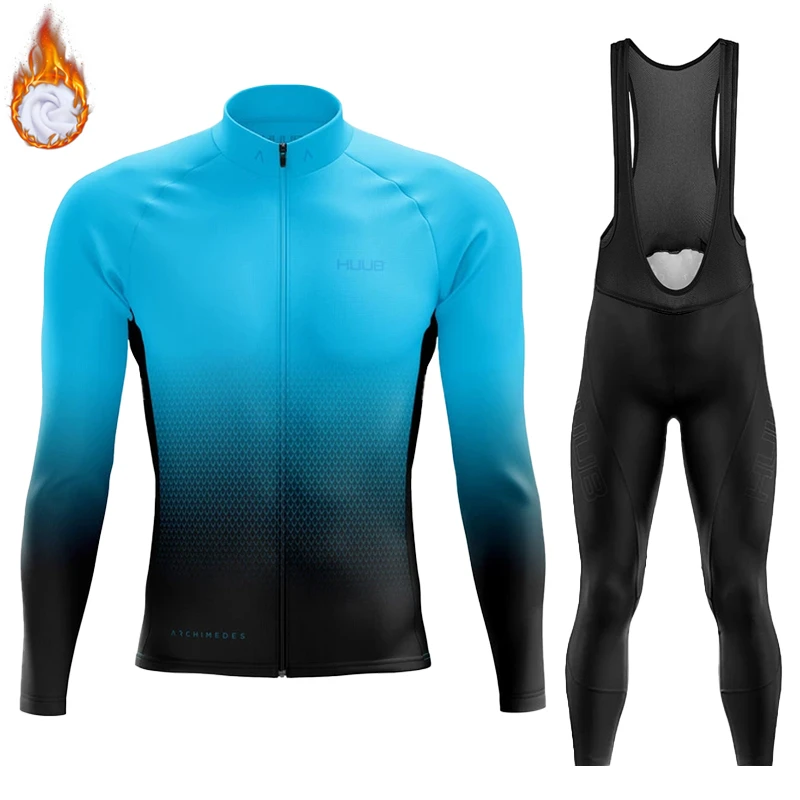 

Winter Thermal Fleece Cycling Clothes Road Bike Uniform Men Tricuta Man Mtb HUUB Clothing Jersey Suit Bib Short Male Pants 2022