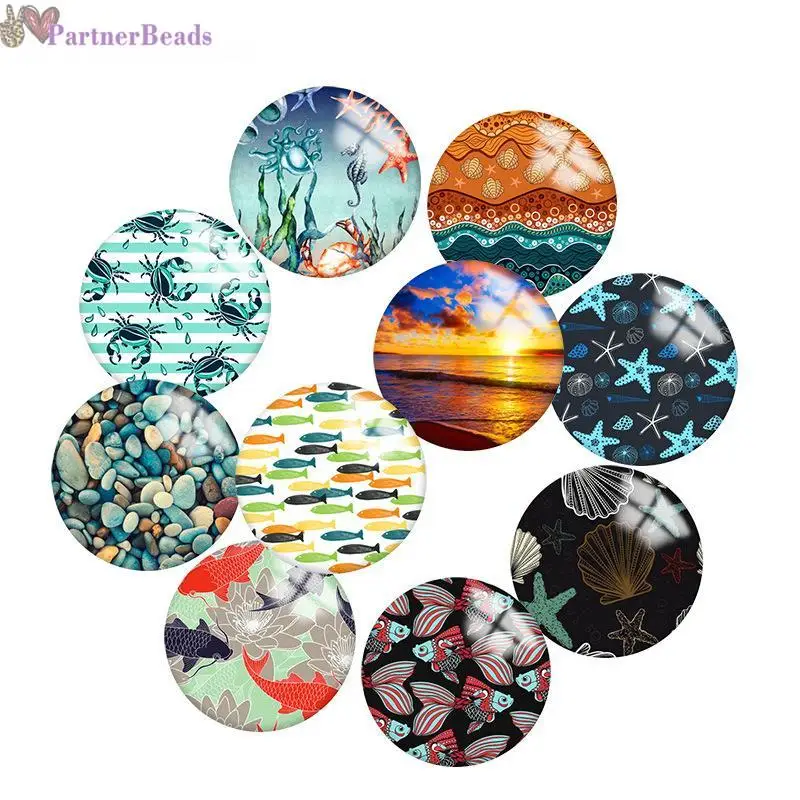 

Blue Marine animals Round Photo Glass Cabochon Demo Flat Back Making Findings 20mm Snap Button N4531