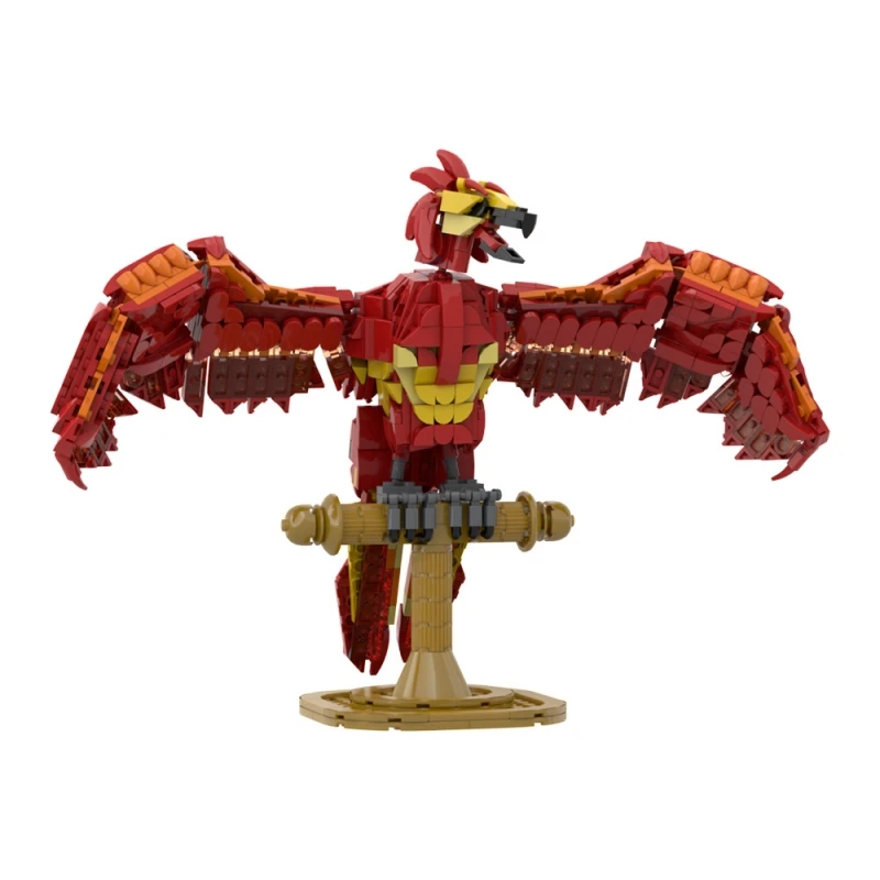 Фото Конструктор MOC Fire Phoenix Fawkes, Волшебная модель Феникса, заказ, дикое чудовище, Феникс, огненные птицы, сборный кирпич, игрушка в подарок №3