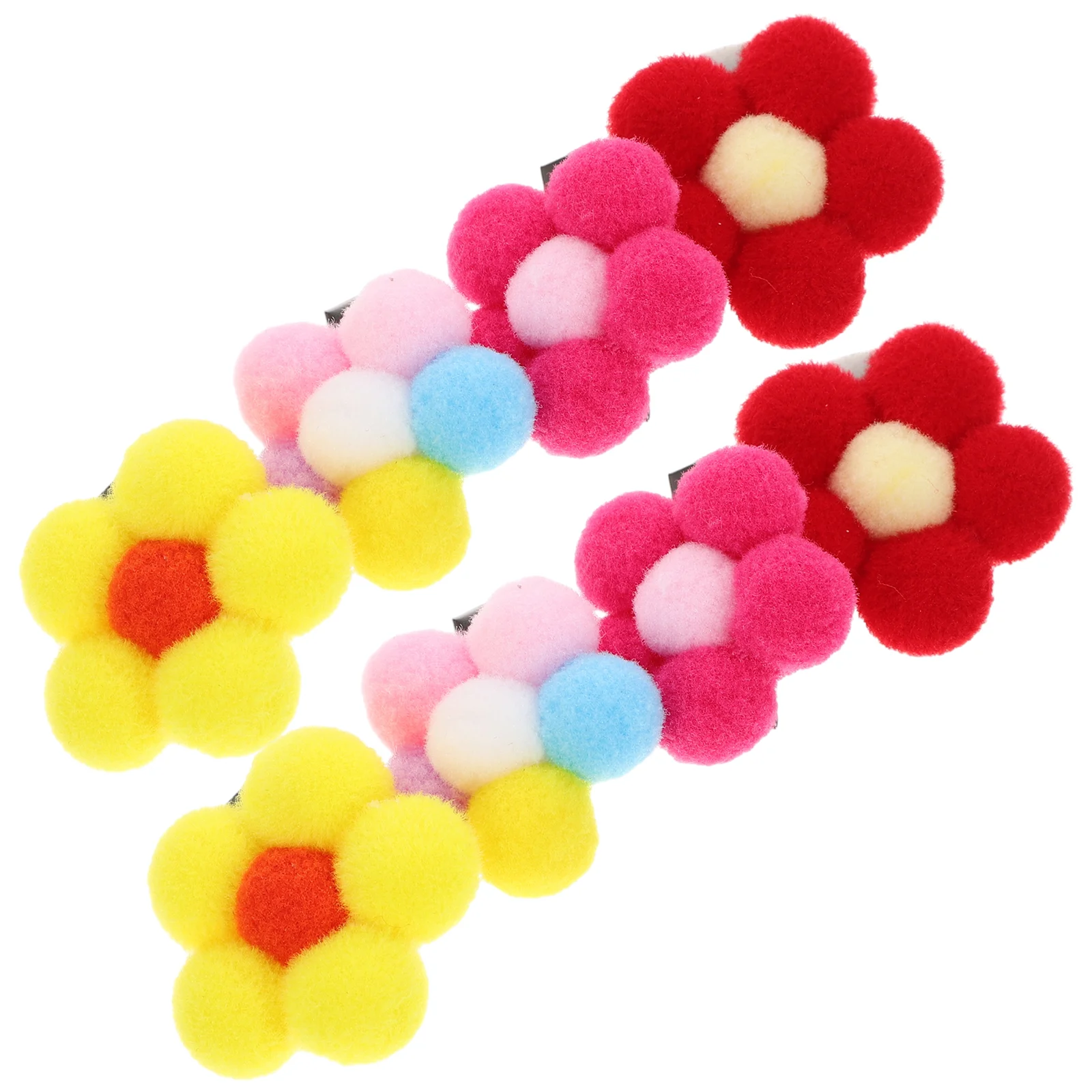 

12pcs Pom Pom Hair Clips Cute Hair Pom Poms Ponytail Clips Girls Hair Accessories