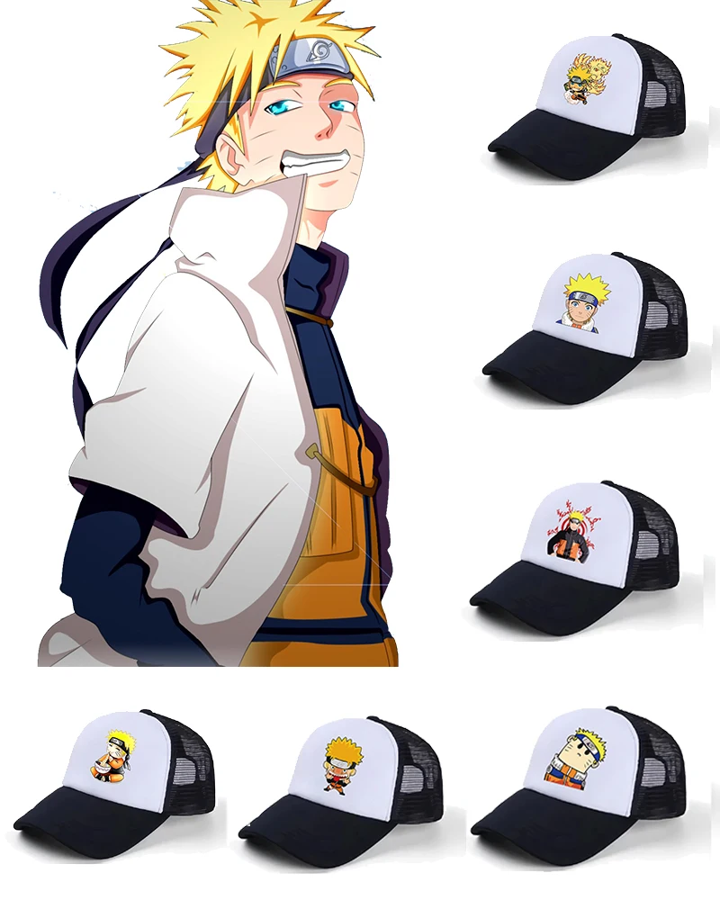 

Boys and Girls Whirlpool Naruto Anime Characters Back Button Cap Hip-hop Shade Size Adjustable Hip-hop Mesh Breathable Gift
