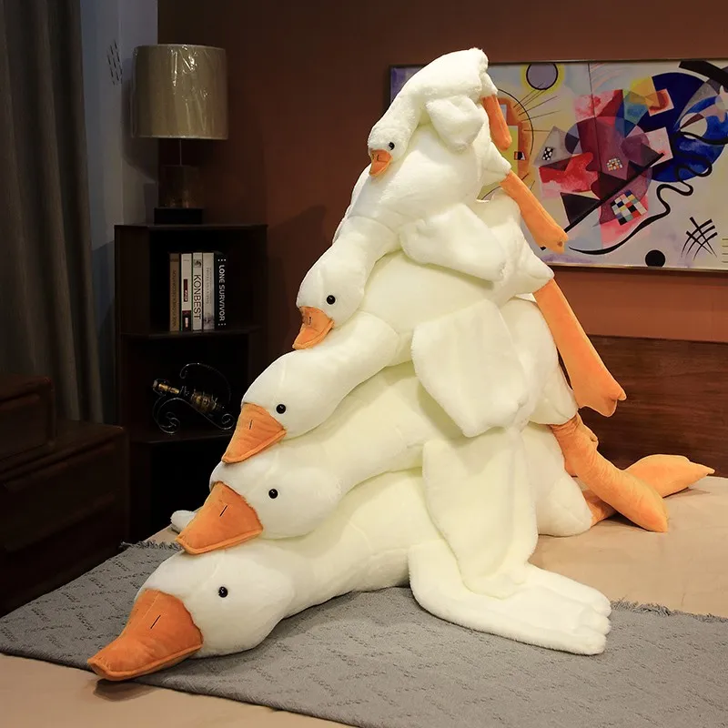 Big Size Fluffy Duck Plush Toys Sleep Pillow Cute Animal Stuffed Swan Goose Plush Dolls Floor Mat Kids Girls Birthday Gift