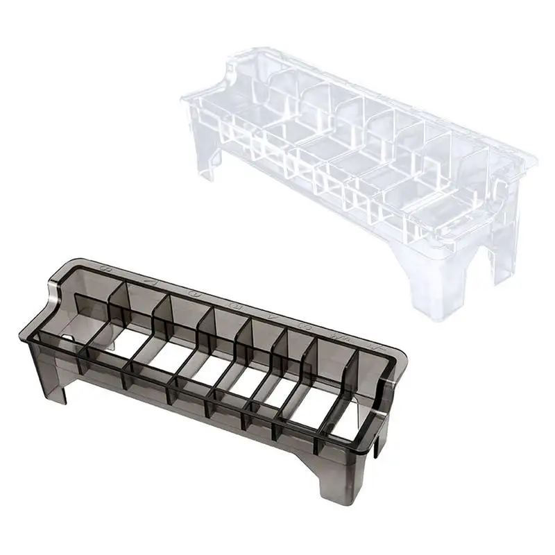 

Контейнер для хранения гребней, прямоугольная направляющая, подставка для хранения, прозрачная расческа для триммера для волос, позиционирование, органайзер для суппорта