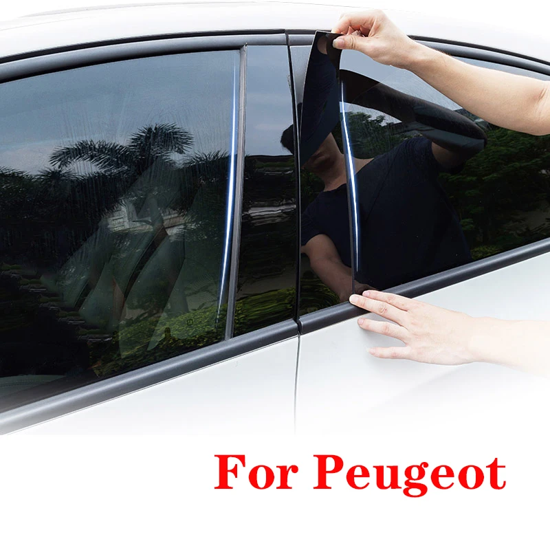 

Car Middle Column PC Window Trims Decoration B C Pillar Black Strip Sticker Cover for Peugeot 408 308 301 2008 4008 5008 307