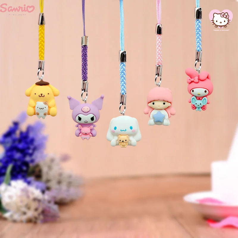 Sanrio Kawaii Kuromi Мелодия помпон пурин Коричный мультяшный Брелок с - Цена: 232.8