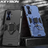 keysion shockproof armor case for xiaomi poco f4 gt f4 5g f3 gt ring stand phone back cover for redmi k50 gaming k50 pro k40 pro
